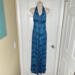 Tommy Bahama Benbow Lines Halter Maxi Dress Size Medium